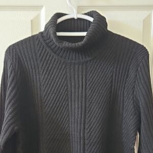 LOFT Charcoal Ribbed Turtleneck Sweater